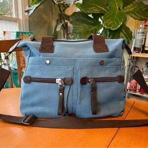 Blue Canvas Multi Use Shoulder Bag